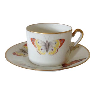 Limoges Butterfly Cup and Saucer For Sale