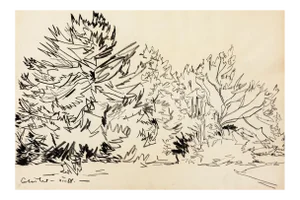 Landscape - Original Mixed Media by T. Gertler - 1970s 1970s
