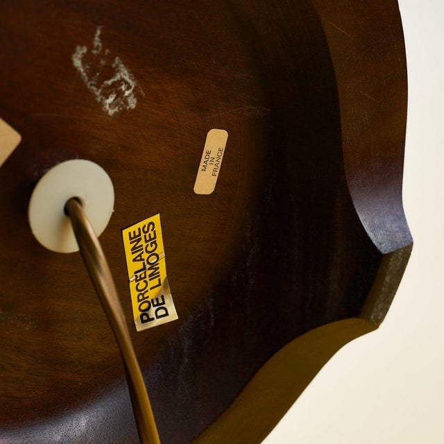 Green Limoges Floral Motif Porcelain Lamp For Sale - Image 8 of 10