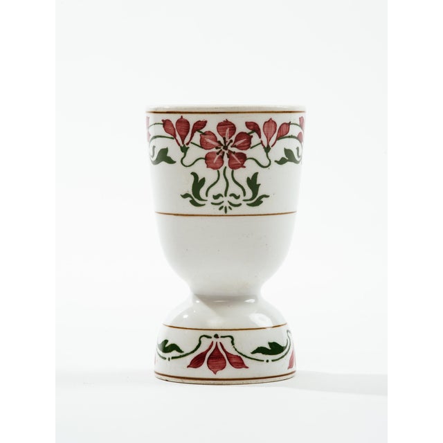 Late 19th Century Art Nouveau Villeroy and Boch Saxony Poppy Porcelain Egg Cups - Set of 4 For Sale - Image 5 of 9
