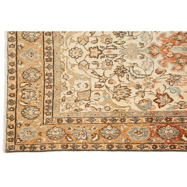 1930s Rust Handmade Persian Mahal Wool Rug Featuring an Allover Floral Pattern For Sale - Image 5 of 7