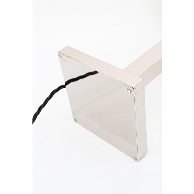 Nickel Table Lamp with Fabric Shade Vienna, Austria, 1920s For Sale - Image 16 of 18