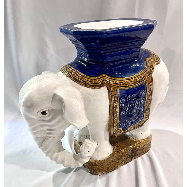 Mid 20th Century Mid-20th Century Chinese Shiwan Ceramic Elephant Garden Stool For Sale - Image 5 of 17