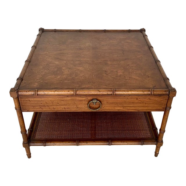 Vintage Drexel Heritage Faux Bamboo Coffee Table Chairish