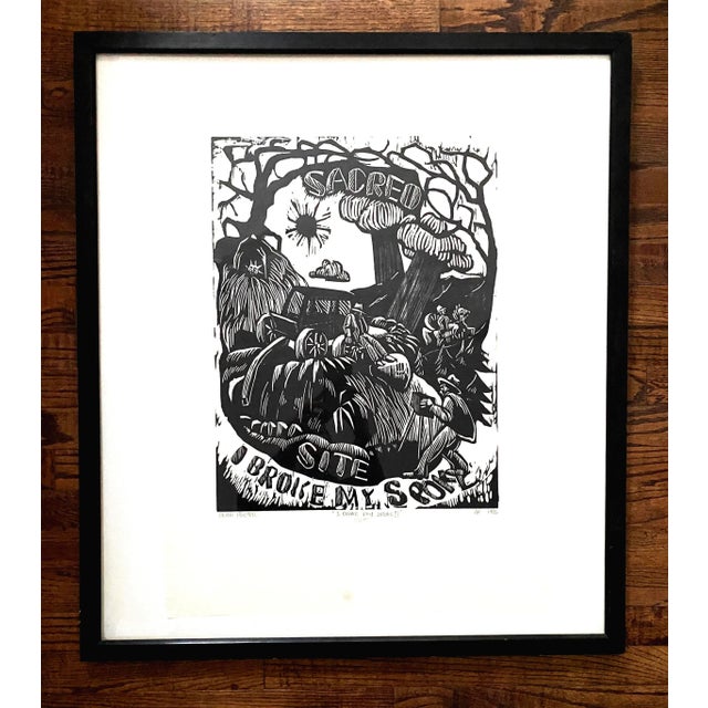 Taos Society of Arts "I Broke My Spoke" Artist's Proof Woodblock Print by Dean Porter, Framed For Sale - Image 13 of 13