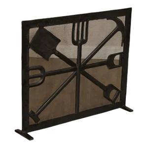 Custom Hand Forged Iron Arts & Crafts Style Fireplace Screen
