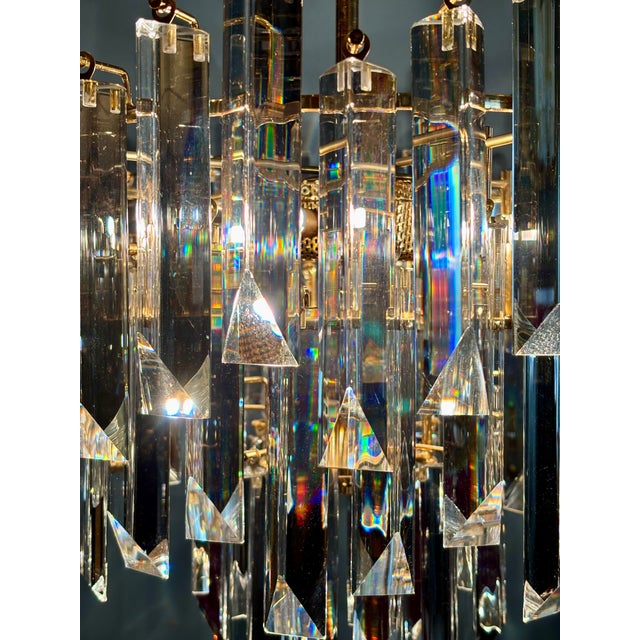 Cristal Triedri Murano Glass Chandelier by Venini For Sale - Image 16 of 18