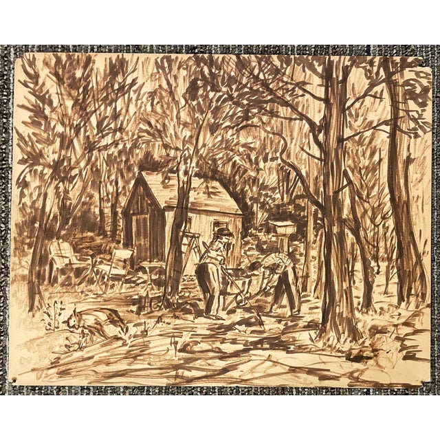 Landscape painting from the estate of Rhode Island artists Elizabeth Slater Anthony (1919-1995) or Loren Reed Anthony...