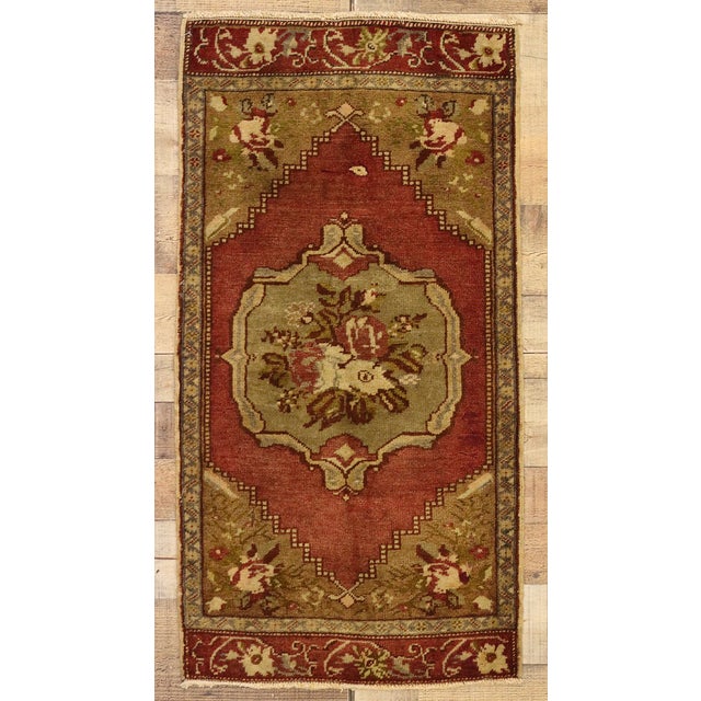 Red Vintage Turkish Yastik Rug - 01'08 X 03'01 For Sale - Image 8 of 8