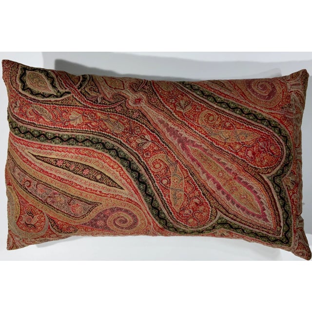 Beautiful pillow made of antique Indian handmade Paisley Textile, fresh insert, fine cotton backing. double front support...