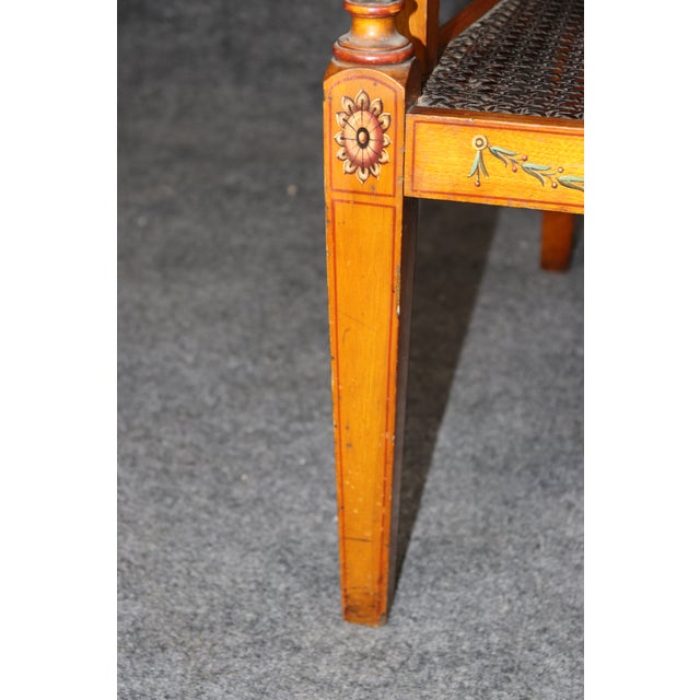 Gillows of Lancaster 19th C Gillow & Co Antique English Adams Style Cane Back Settee For Sale - Image 4 of 11