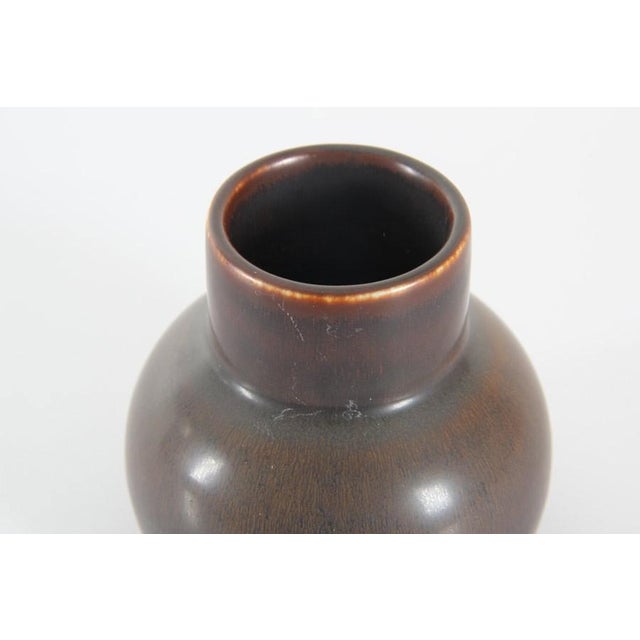 Small Brown Hare's Fur Glaze CEA Vase by Carl-Harry Stalhane for Rörstrand, 1950s, in Flawless conditions. This piece is...