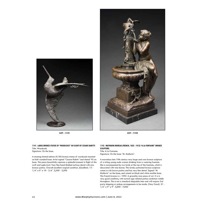 19th Century French Art Nouveau Bronze Sculpture "La Source" by Mathurin Moreau For Sale In New York - Image 6 of 6