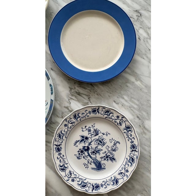 Cornflower Blue Shades of Blue French Country Hanging Plate Curation-Set of 11 For Sale - Image 8 of 16
