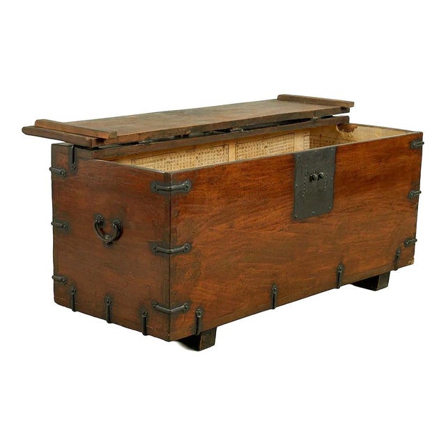 Wood Large Superb Antique Korean Ton-Kwe Chest with Iron Hardware For Sale - Image 7 of 18