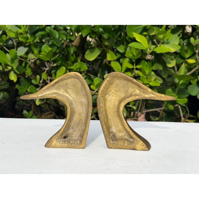 Vintage Brass Abstract Duck Bookends, Pair For Sale In Naples, FL - Image 6 of 12