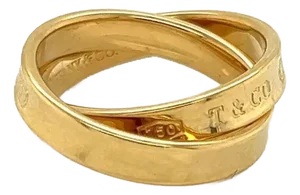 Tiffany & Co. 1837 Collection 18k Yellow Gold Interlaced Band Ring, Size 4.5