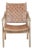 Matthew Izzo Home Accacia Wood and Leather Weave Urban Armchair For Sale