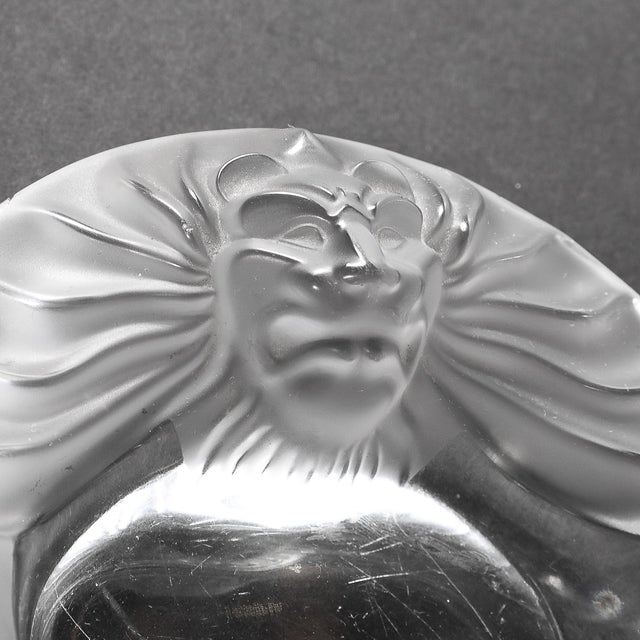 Mid-Century Modern Vintage Lalique Tete De Lion Glass Dish For Sale - Image 3 of 15