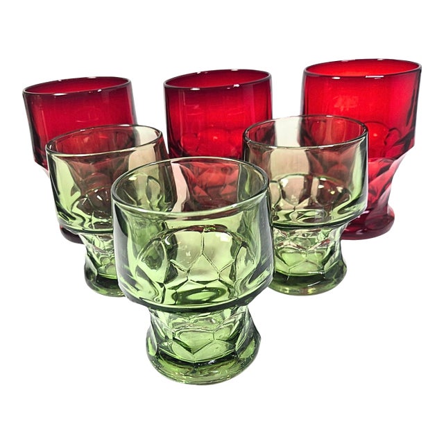 Holiday Lowball Glasses- Set of Six For Sale