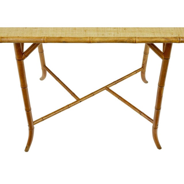 Bamboo and Hesian Side Table, 1920s For Sale - Image 4 of 8