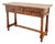 Spanish Walnut Console Table With Geometric Carved Drawers For Sale