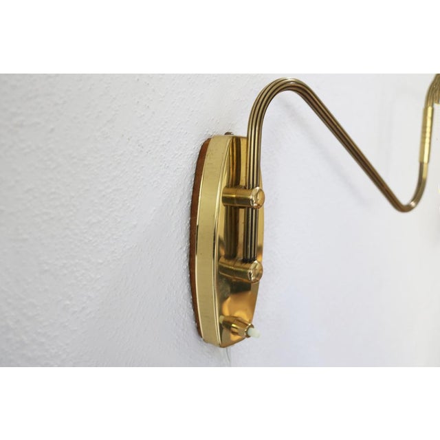 Vintage Danish Brass Wall Lamp, 1950s For Sale - Image 9 of 11