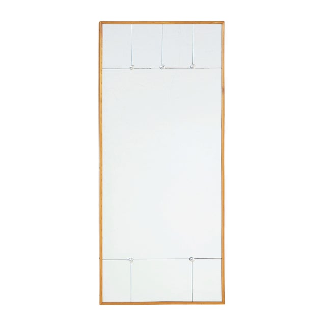 Mid-Century Scandinavian Portrait Beech Framed Mirror, 1960 For Sale - Image 6 of 6