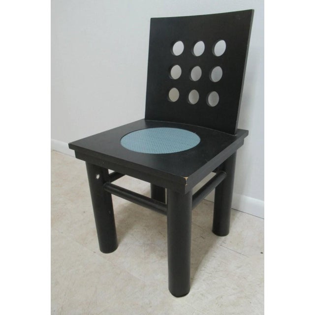 1990s Michael Graves Design Kyoto Arkitektura Prototype Side Desk Chair One of a Kind For Sale In Philadelphia - Image 6 of 13