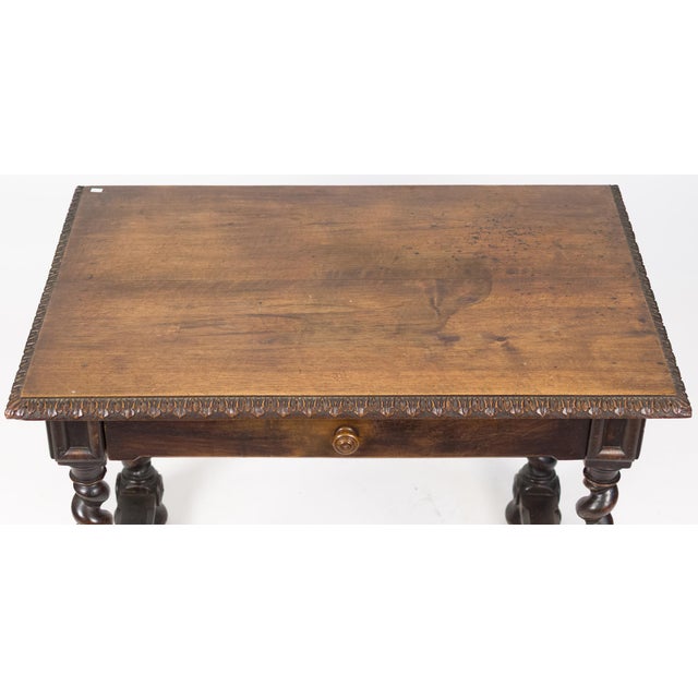 Italian 19th Century Italian Walnut Barley Twist Library / Writing Table For Sale - Image 3 of 11