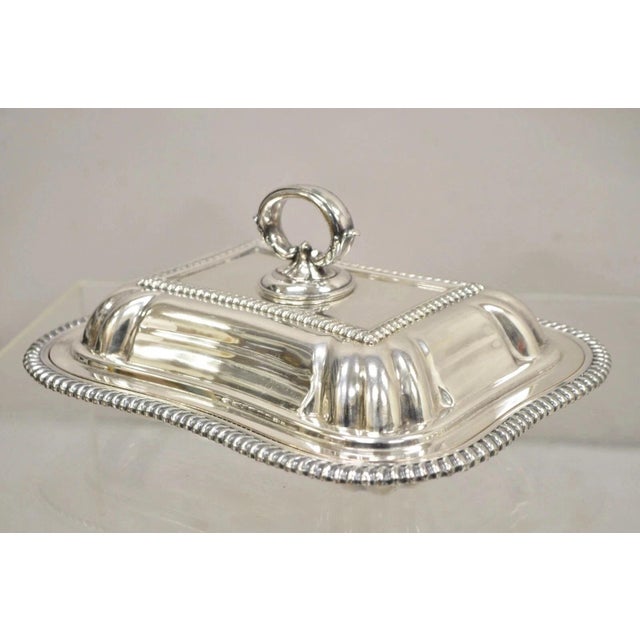 Vintage English Regency Silver Plated Covered Vegetable Serving Platter Dish For Sale - Image 9 of 11