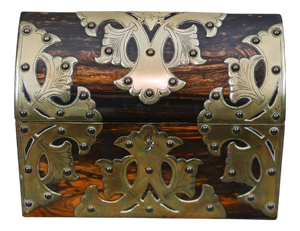 Victorian Stationary Box in Cormandel Brass, 1890