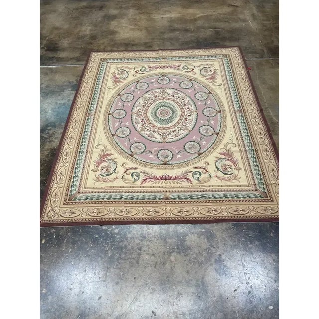 1990s Handwoven French Style Needlepoint Rug 7'9" X 9'4" For Sale - Image 5 of 10