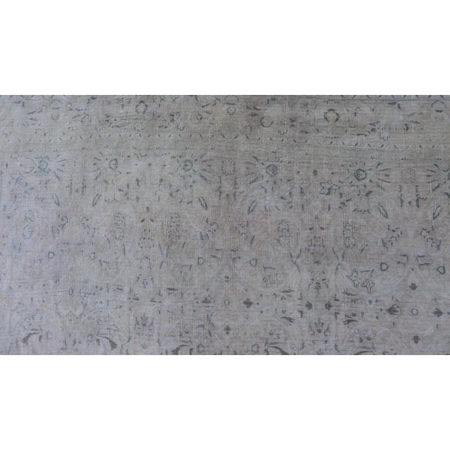 Early 20th Century All-Over Floral Design Antique Persian Khorassan Rug in Muted Shades of Cream Green and Buttery Yellow For Sale In Atlanta - Image 6 of 13