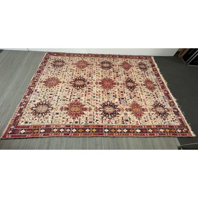2000 - 2009 6ft 9in × 9ft 9in Flat Woven Afghan Area Rug For Sale - Image 5 of 12