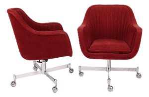 Vintage Ward Bennett Designs for Brickel Associates Swivel Chairs - A Pair