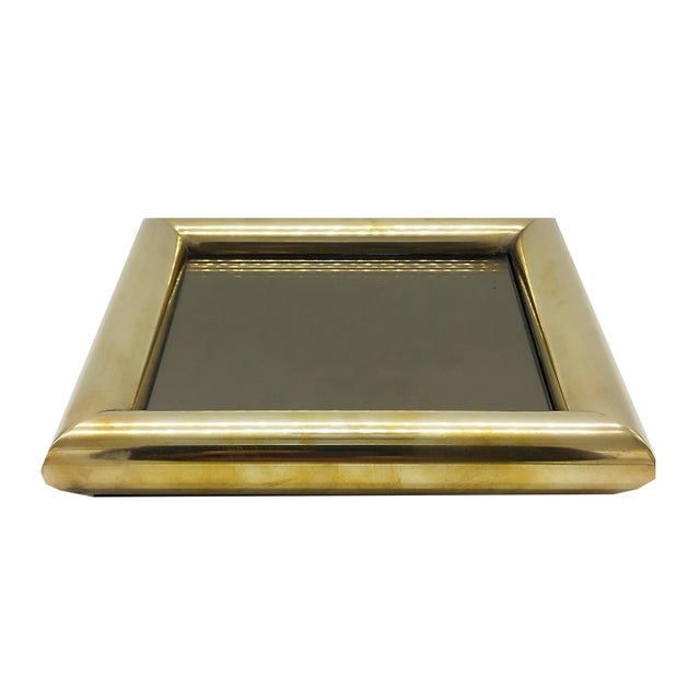 Square Brass and Mirror Pocket Emptyer, Italy, 1970s For Sale - Image 9 of 9