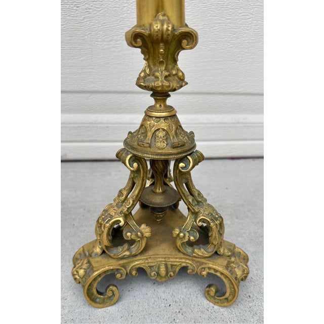 Exceptional Pair of French Restoration Period Gilt Bronze 5-Light Candelabras France, Circa 1830 For Sale - Image 13 of 18