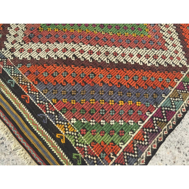 1960s Vintage Turkish Kilim Rug - 5′8″ × 8′4″ X For Sale - Image 5 of 9