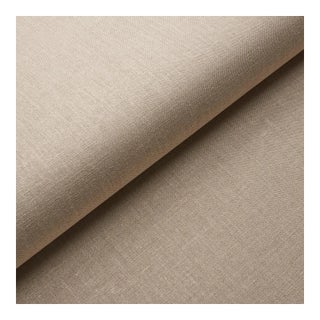 Schumacher Performance Linen Wallpaper in Flax For Sale