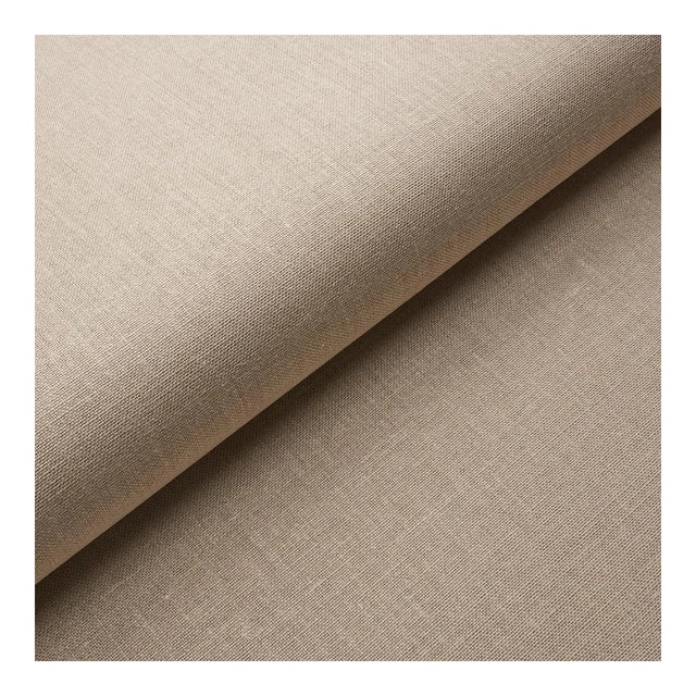 Schumacher Performance Linen Wallpaper in Flax For Sale