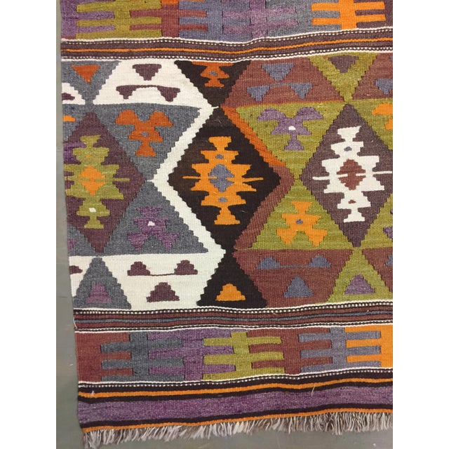 Vintage Turkish Kilim Area Rug 5' X 9' For Sale - Image 4 of 7