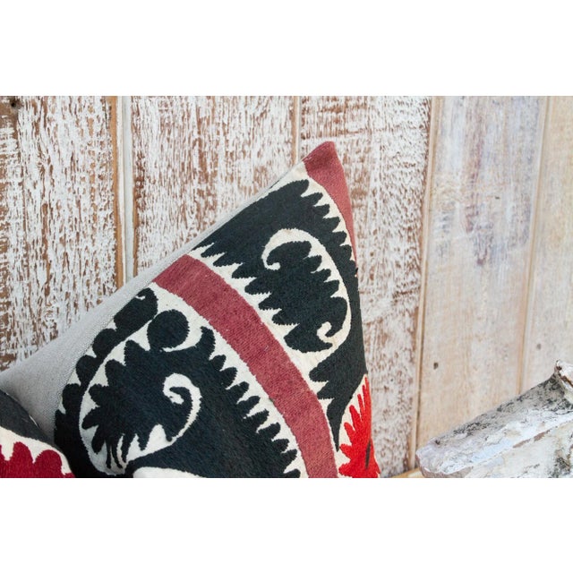 Zafara Bukhara Suzani Lumbar Pillow For Sale - Image 4 of 10