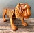 1970s Vintage Handcrafted Wood and Jute Tiger Stool For Sale - Image 5 of 16