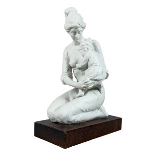 20th Century Maternity Sculpture in Biscuit Porcelain For Sale