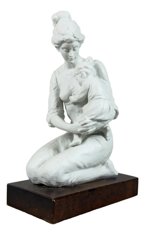 20th Century Maternity Sculpture in Biscuit Porcelain