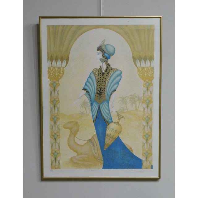 Framed Color Lithograph "Rachele" Limited Edition # 98/250 in the Manner of Erté For Sale - Image 4 of 13