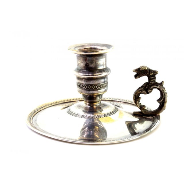 Metal Small Silver Paddle with Raised Border and Applications For Sale - Image 7 of 8