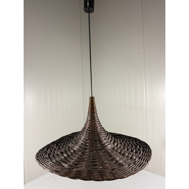 1960s Vintage Rattan Wicker Hanging Lamp, 1960s For Sale - Image 5 of 17