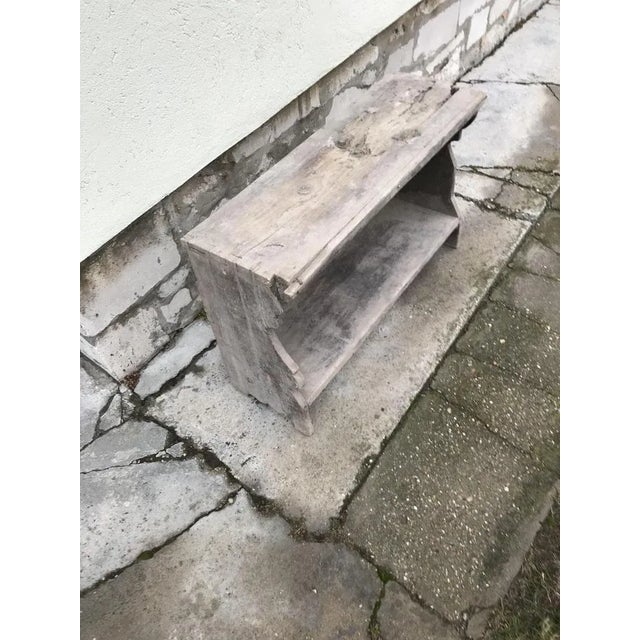 Rustic Small Antique Country Seat Bench For Sale - Image 3 of 6